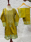 FANCY HAND WORK KHAADI 03PC SUIT