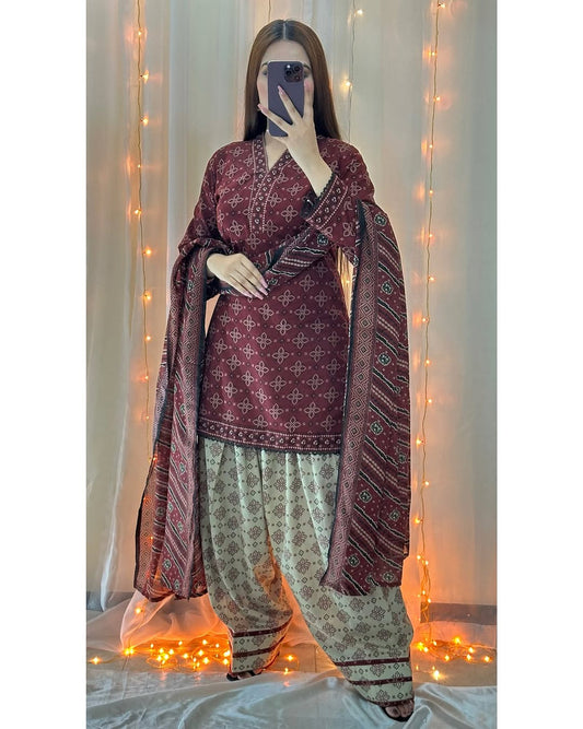Ajrak Mehroon (Farshi Shlwar) Digital 3 PCs